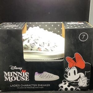 Disney Minnie Mouse Ladies Sneakers - White, Lavender, Pink and Green